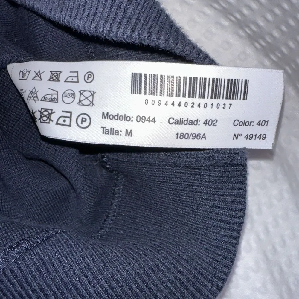 MASSIMO DUTTI Mens Crew Neck Jumper Sweater Size M Blue Cotton